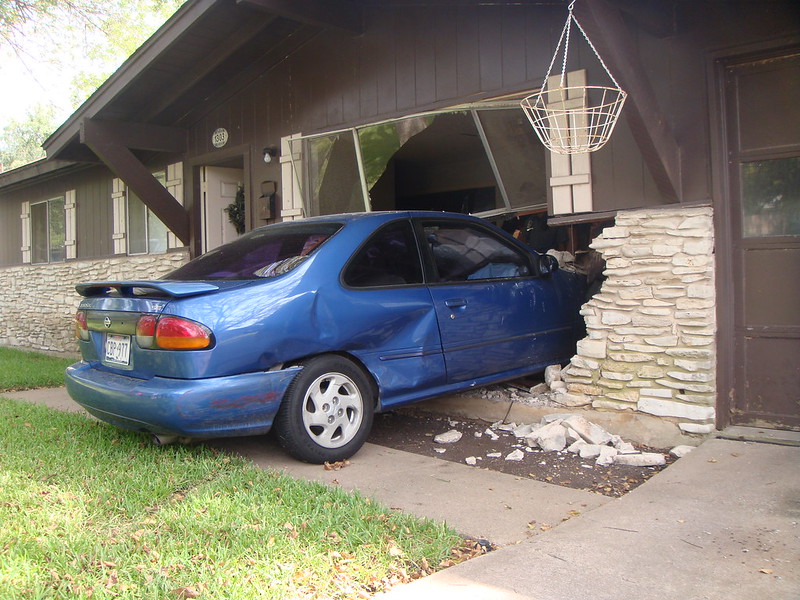 Car into house - drunk teen driver vs. family home