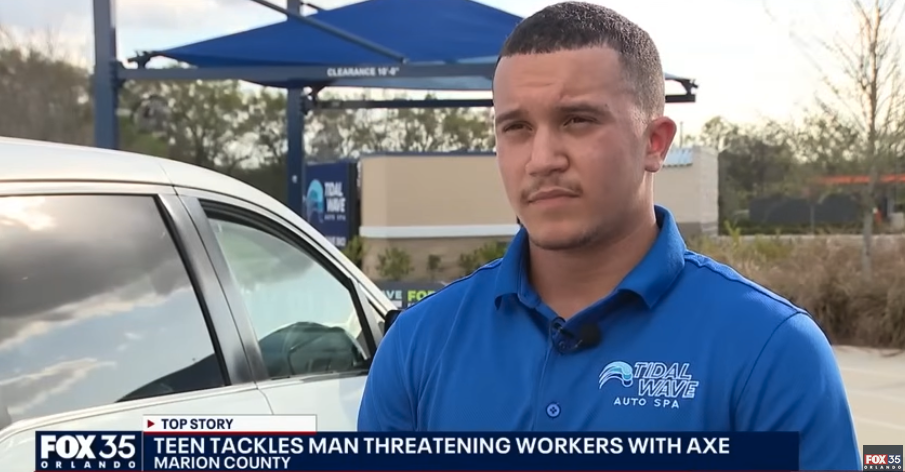 Teen MMA Fighter Stops Axe Attack At Florida Car Wash